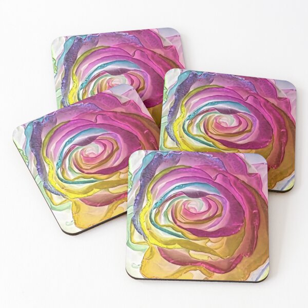 Item preview, Pastel Rainbow Rose Close-up designed and sold by ELF2.
