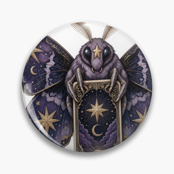 Item preview, Celestial Moth Holding a Tarot Card | Mystic Deep Violet designed and sold by StickyGuys.