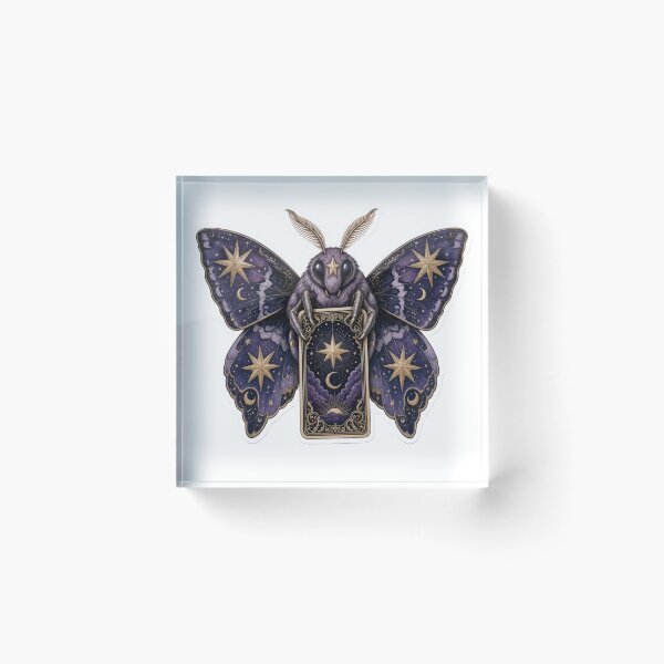 Item preview, Celestial Moth Holding a Tarot Card | Mystic Deep Violet designed and sold by StickyGuys.