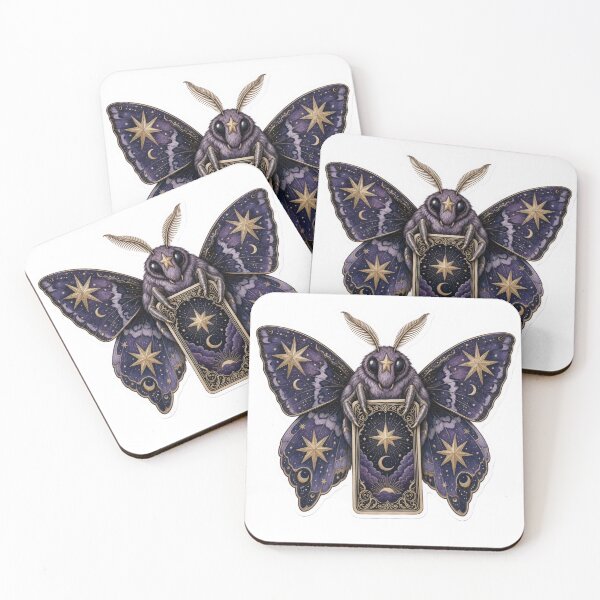 Item preview, Celestial Moth Holding a Tarot Card | Mystic Deep Violet designed and sold by StickyGuys.