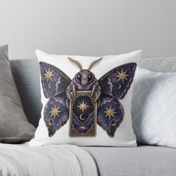 Item preview, Celestial Moth Holding a Tarot Card | Mystic Deep Violet designed and sold by StickyGuys.