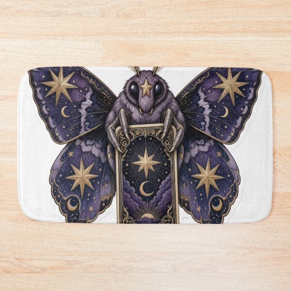 Item preview, Celestial Moth Holding a Tarot Card | Mystic Deep Violet designed and sold by StickyGuys.