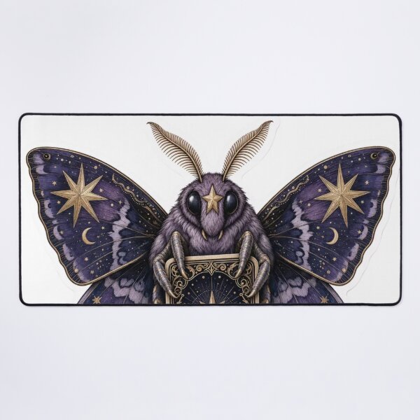 Item preview, Celestial Moth Holding a Tarot Card | Mystic Deep Violet designed and sold by StickyGuys.