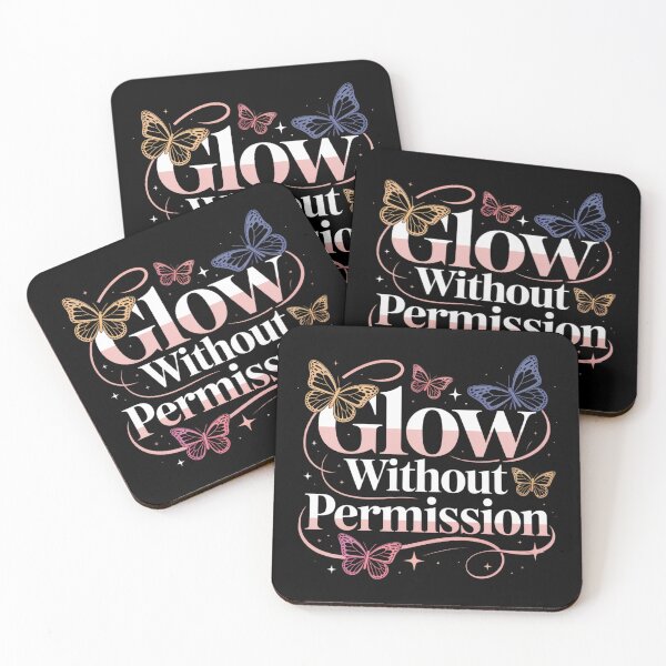 Item preview, Glow Without Permission. Empowering Butterfly Typography | Feminine Motivational Quote Aesthetic Gift designed and sold by Aarvya Fashion Club ( A.F.C ).