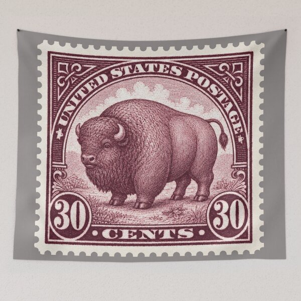 Item preview, Vintage US Postage Stamp, 30 Cent American Buffalo Bison, Scott 299, Collectible Philately designed and sold by retrographics.