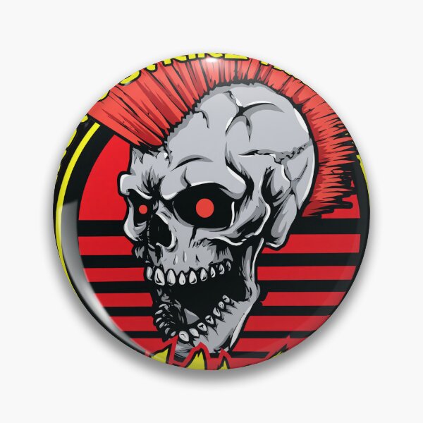 Item preview, Red Mohawk Skull Strike Hard No Mercy Hawk designed and sold by TypoEmporium.