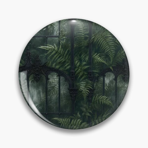 Item preview, Gothic Conservatory Ferns Behind Iron Arches Seamless Pattern | Deep Emerald designed and sold by StickyGuys.