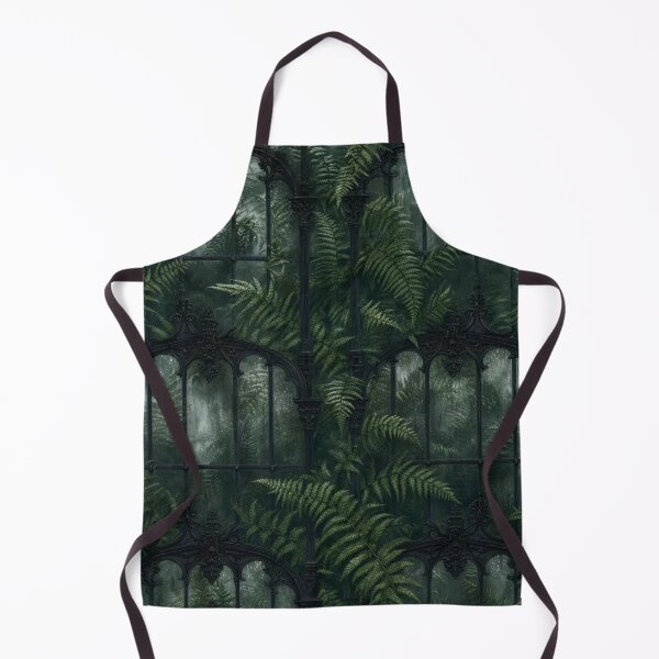 Item preview, Gothic Conservatory Ferns Behind Iron Arches Seamless Pattern | Deep Emerald designed and sold by StickyGuys.