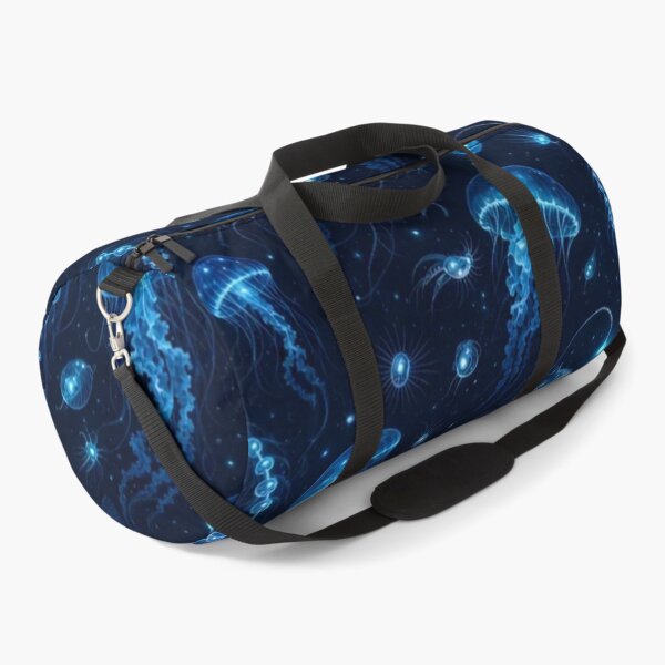Item preview, Bioluminescent Deep Sea Creatures Drifting Seamless Pattern | Abyssal Blue designed and sold by StickyGuys.