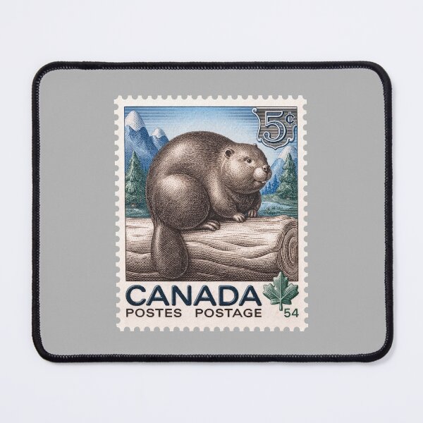 Item preview, Vintage Canadian Beaver Postage Stamp – Retro Woodland Wildlife Engraving designed and sold by retrographics.