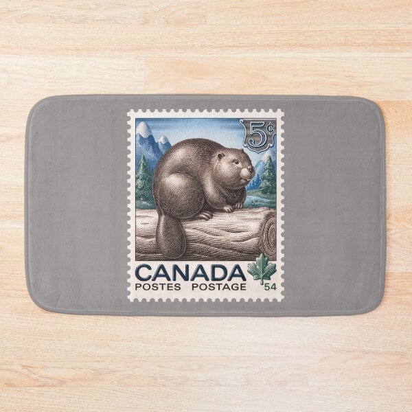 Item preview, Vintage Canadian Beaver Postage Stamp – Retro Woodland Wildlife Engraving designed and sold by retrographics.