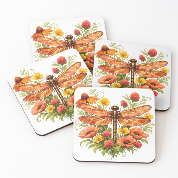 Item preview, Warm Days Rustic Dragonfly Wildflowers designed and sold by BreezyDawnDesigns.