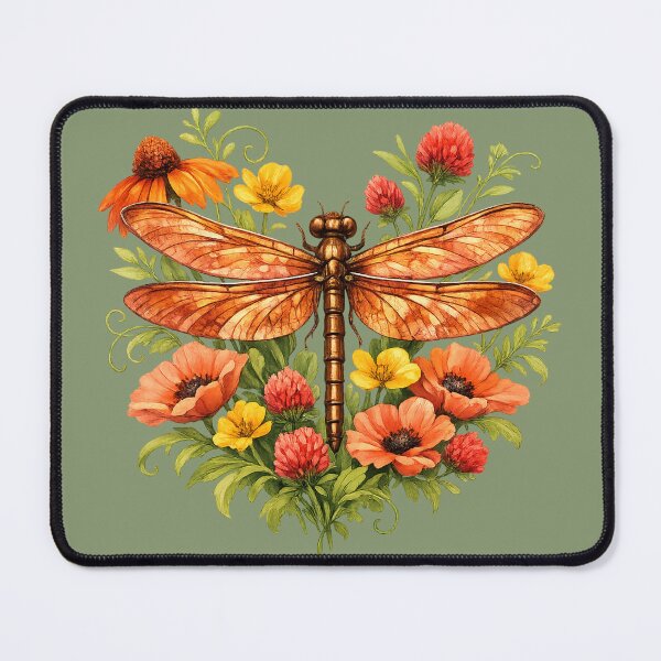 Item preview, Warm Days Rustic Dragonfly Wildflowers designed and sold by BreezyDawnDesigns.