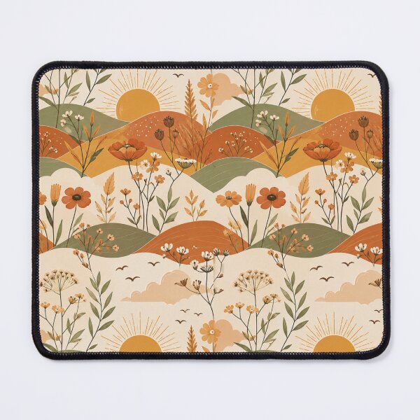 Item preview, Boho Wildflower Landscape Seamless Pattern designed and sold by Kooyana04.