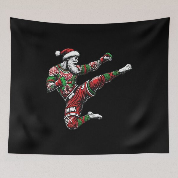 Item preview, MMA Santa Claus Flying Kick Christmas  designed and sold by TypoEmporium.