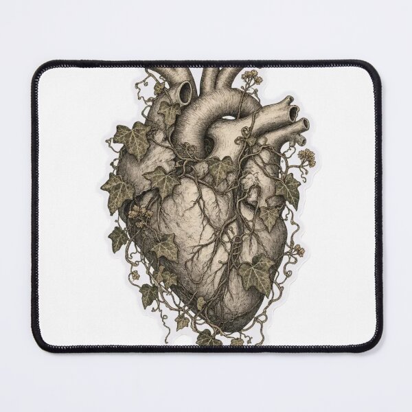 Item preview, Antique Anatomical Heart Wrapped in Ivy | Gothic Natural History Sepia designed and sold by StickyGuys.