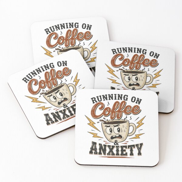 Item preview, Running on Coffee and Anxiety designed and sold by redblink store.