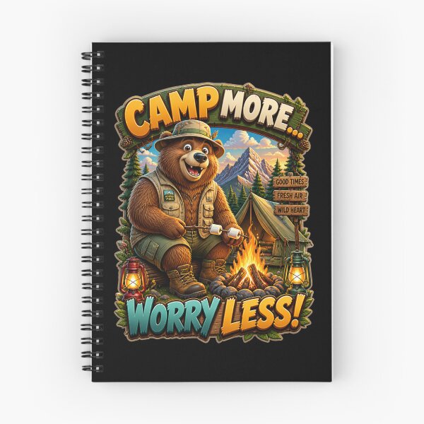 Item preview, Cartoon Bear Funny Camping Quote designed and sold by FunToonGallery.