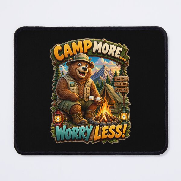 Item preview, Cartoon Bear Funny Camping Quote designed and sold by FunToonGallery.