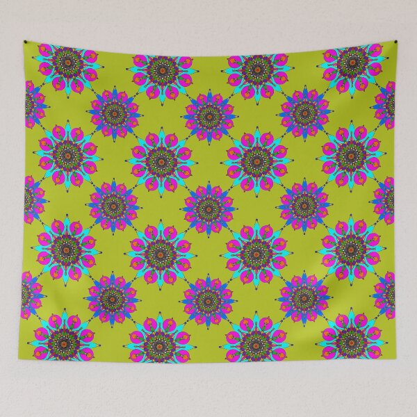 Item preview, Colorful Floral Mandala Seamless Pattern for Textile, Wallpaper and Surface Design with Geometric Symmetry designed and sold by MeawExoplanet.