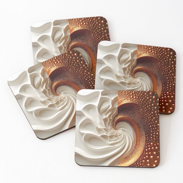 Item preview, Swirling Abstract Contrast in Copper and White  designed and sold by Vicky Brago-Mitchell®.