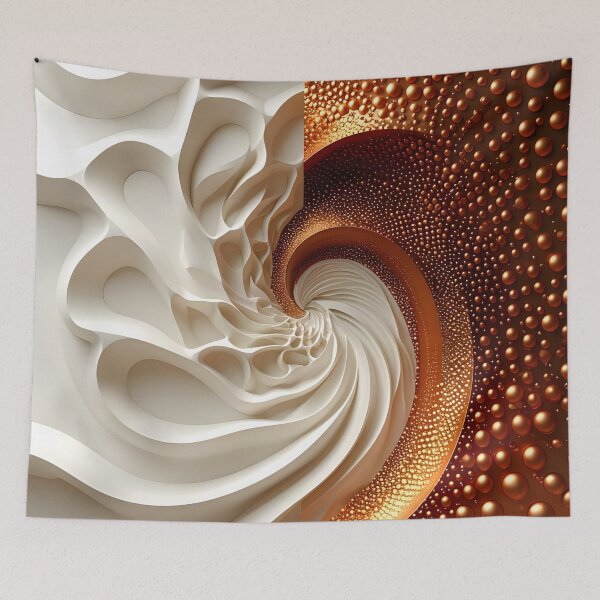 Item preview, Swirling Abstract Contrast in Copper and White  designed and sold by Vicky Brago-Mitchell®.
