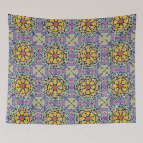 Item preview, Colorful Floral Mandala Seamless Pattern for Textile, Wallpaper and Surface Design with Geometric Symmetry designed and sold by MeawExoplanet.