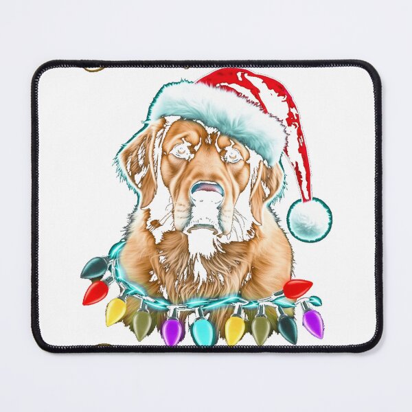 Item preview, Golden Retriever Neon Christmas Lights Santa Hat designed and sold by icm4639.