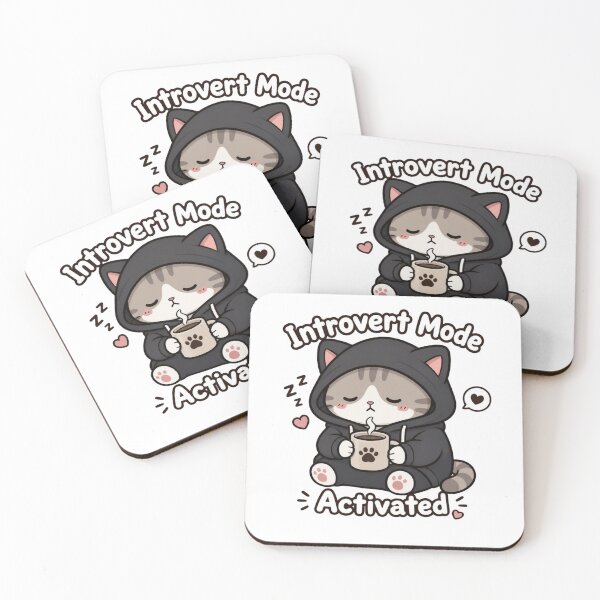 Item preview, Introvert Mode Activated Cat designed and sold by redblink store.