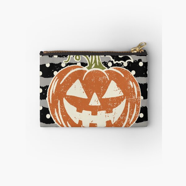 Item preview, Vintage Distressed Halloween Jack O Lantern Pumpkin Polka Dot Stripes designed and sold by RinrinDesigns.