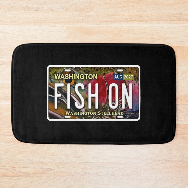 Item preview, Fish On Washington Steelhead License Plate Sticker | Fly Fishing Sticker for Anglers designed and sold by Swanny's Custom T-shirt and Gift Designs.