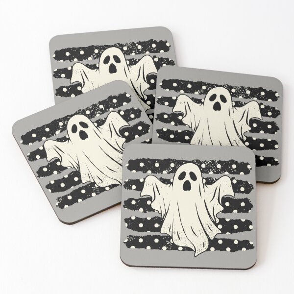 Item preview, Vintage Distressed Halloween Spooky Ghost Polka Dot Stripes designed and sold by RinrinDesigns.