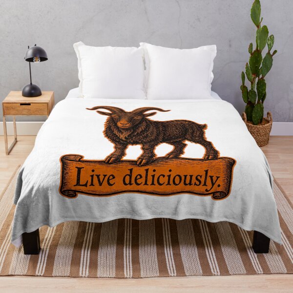 Item preview, Live Deliciously Vintage Black Goat Occult Folk Prints designed and sold by PinUpPizzazz.