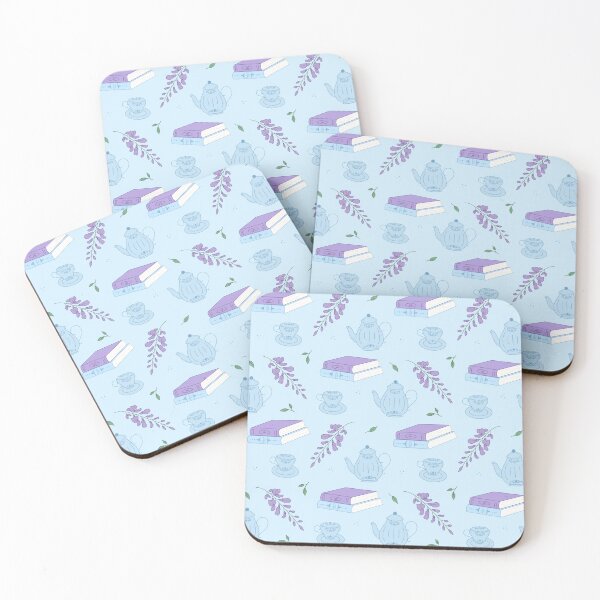 Item preview, Books and Tea Floral Pattern designed and sold by SketchNScribbleShop.