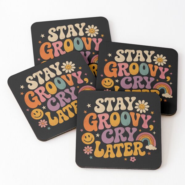Item preview, Stay Groovy Cry Later Retro Typography Design designed and sold by pookkudesign.