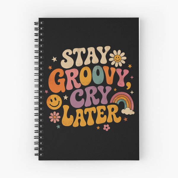 Item preview, Stay Groovy Cry Later Retro Typography Design designed and sold by pookkudesign.