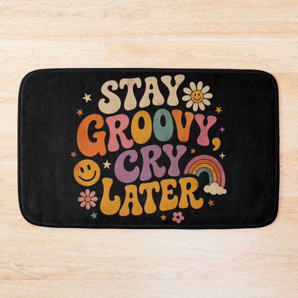 Item preview, Stay Groovy Cry Later Retro Typography Design designed and sold by pookkudesign.