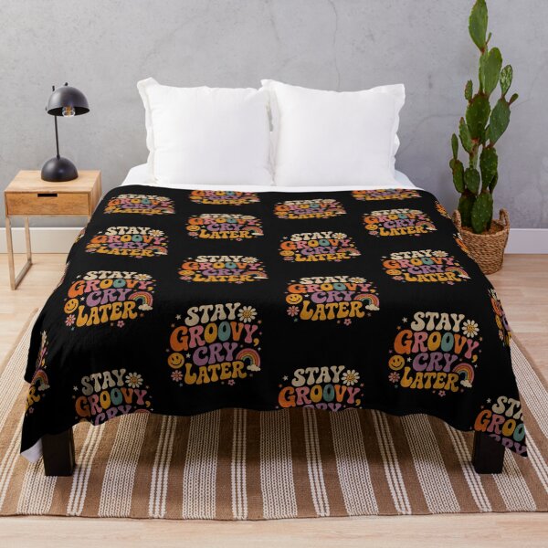 Item preview, Stay Groovy Cry Later Retro Typography Design designed and sold by pookkudesign.