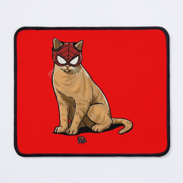 Item preview, Funny Red Mask Cat Comic Illustration - Spider Man designed and sold by LitevaLoran.