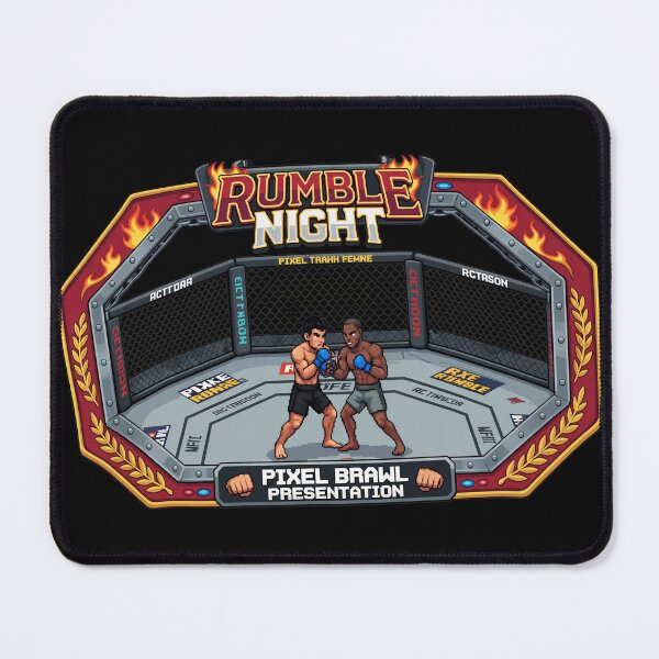 Item preview, Rumble Night Pixel Brawl Retro MMA Art designed and sold by Inkirra.