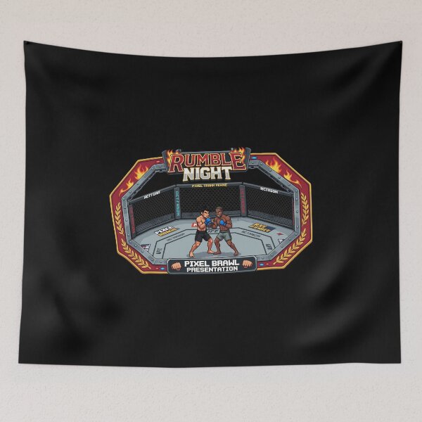 Item preview, Rumble Night Pixel Brawl Retro MMA Art designed and sold by Inkirra.
