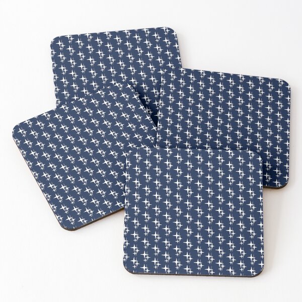 Item preview, Atomic Mid Century Modern Stars and Lines in Nautical Navy Blue and White designed and sold by kierkegaard.