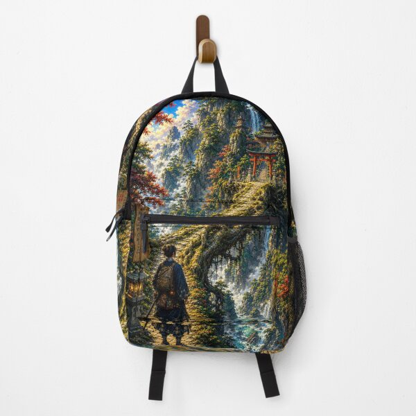 Item preview, The Bridge of the Sacred Roots – Japanese Fantasy Ukiyo-e Landscape designed and sold by Substance_life.