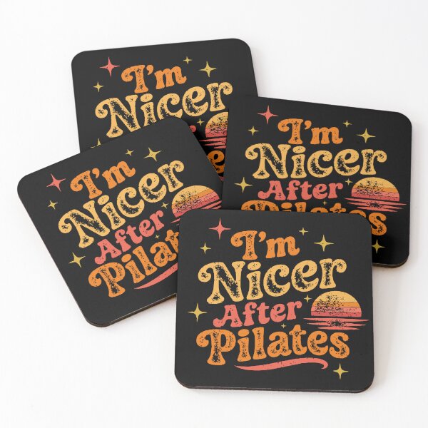 Item preview, Distressed Sunset I'm Nicer After Pilates Retro Groovy designed and sold by pookkudesign.