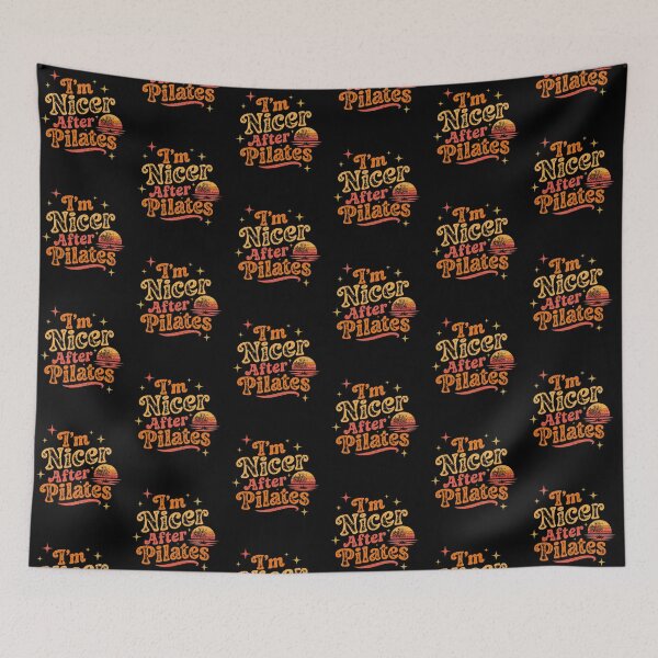 Item preview, Distressed Sunset I'm Nicer After Pilates Retro Groovy designed and sold by pookkudesign.