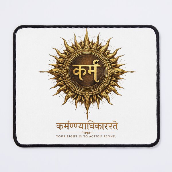 Item preview, Karma Sun – Sanskrit Gold Emblem Graphic designed and sold by Vexorask.