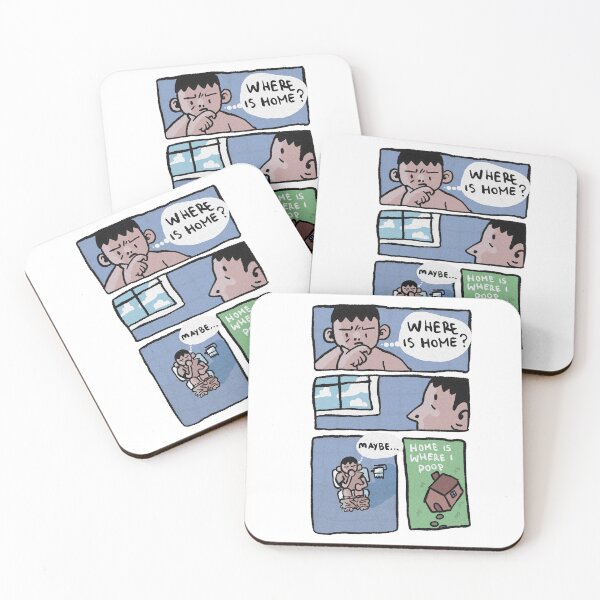 Item preview, Where Is Home Existential Bathroom Comic designed and sold by Childish by Design.