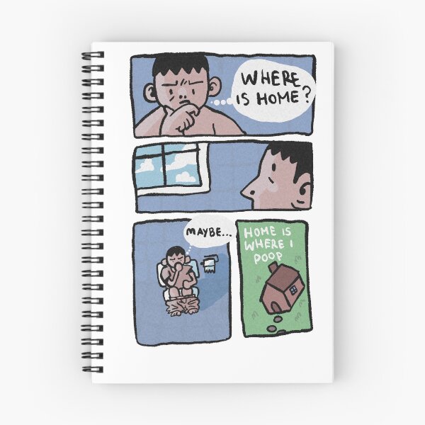 Item preview, Where Is Home Existential Bathroom Comic designed and sold by Childish by Design.