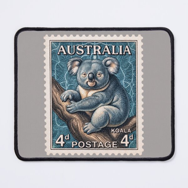 Item preview, Vintage Australian Koala Postage Stamp – Retro Engraved Wildlife Art designed and sold by retrographics.