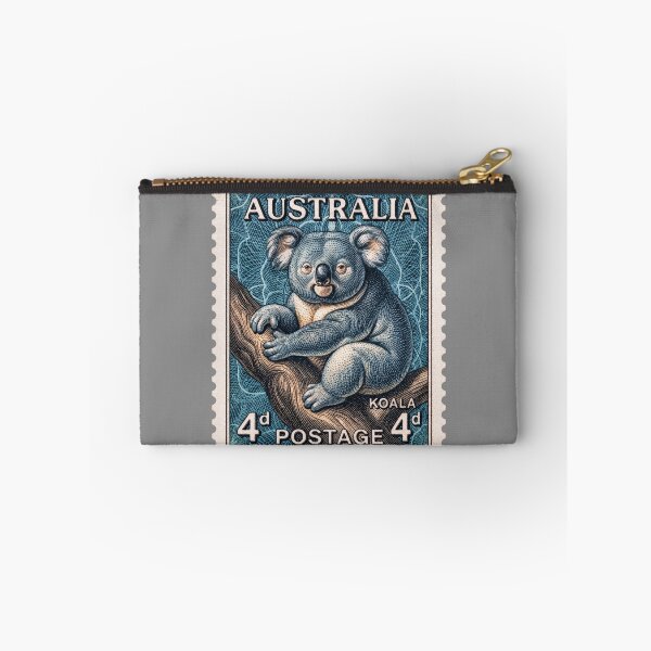Item preview, Vintage Australian Koala Postage Stamp – Retro Engraved Wildlife Art designed and sold by retrographics.